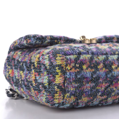 Chanel Tweed Quilted Medium Chanel 19 Flap Dark Multicolor 6 of 10