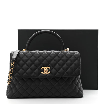 Chanel Caviar Quilted Medium Coco Handle Flap Black 10 of 10