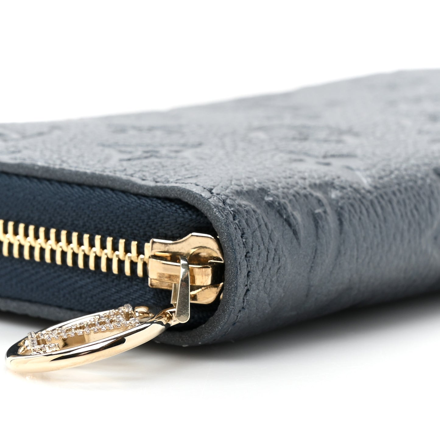 Metallic Empreinte Monogram Zippy Wallet Navy Blue