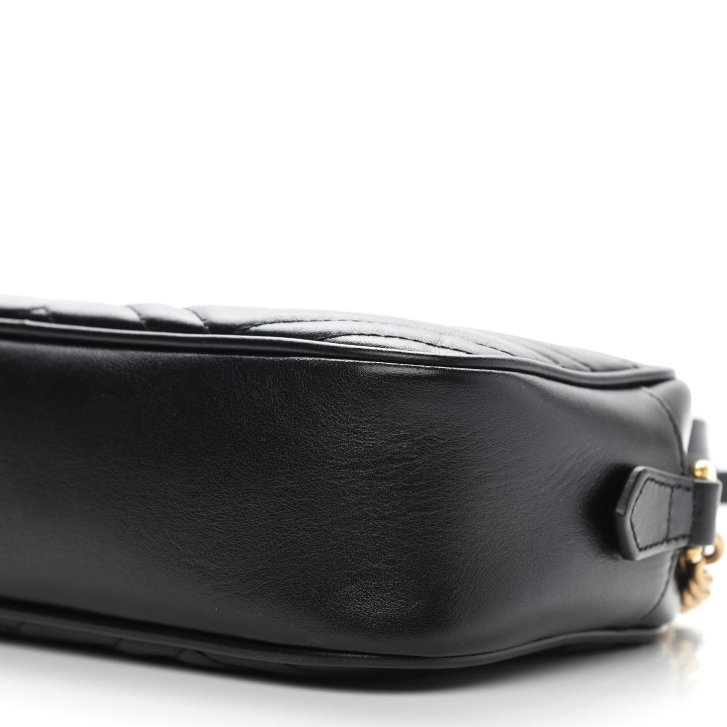 Calfskin Matelasse Small GG Marmont Chain Shoulder Bag Black
