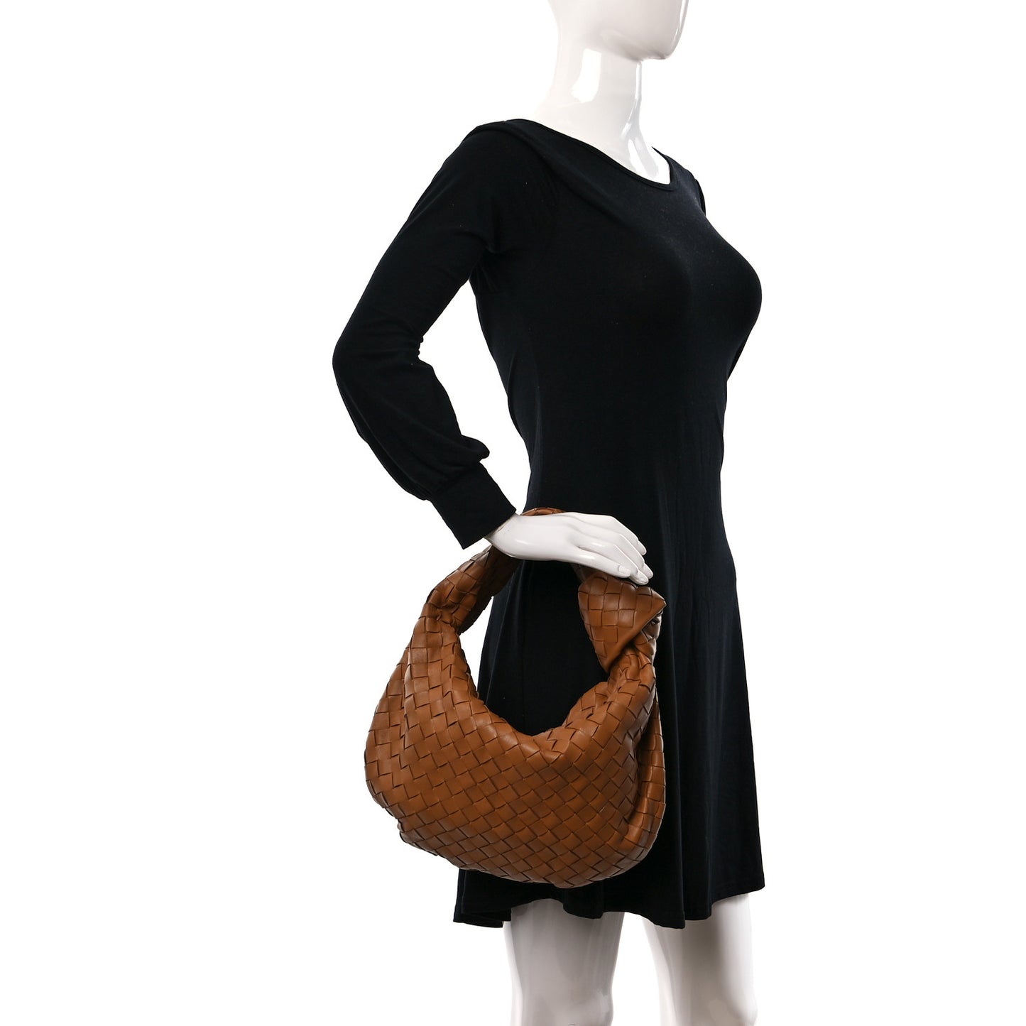 Nappa Intrecciato Teen Jodie Hobo Caramel