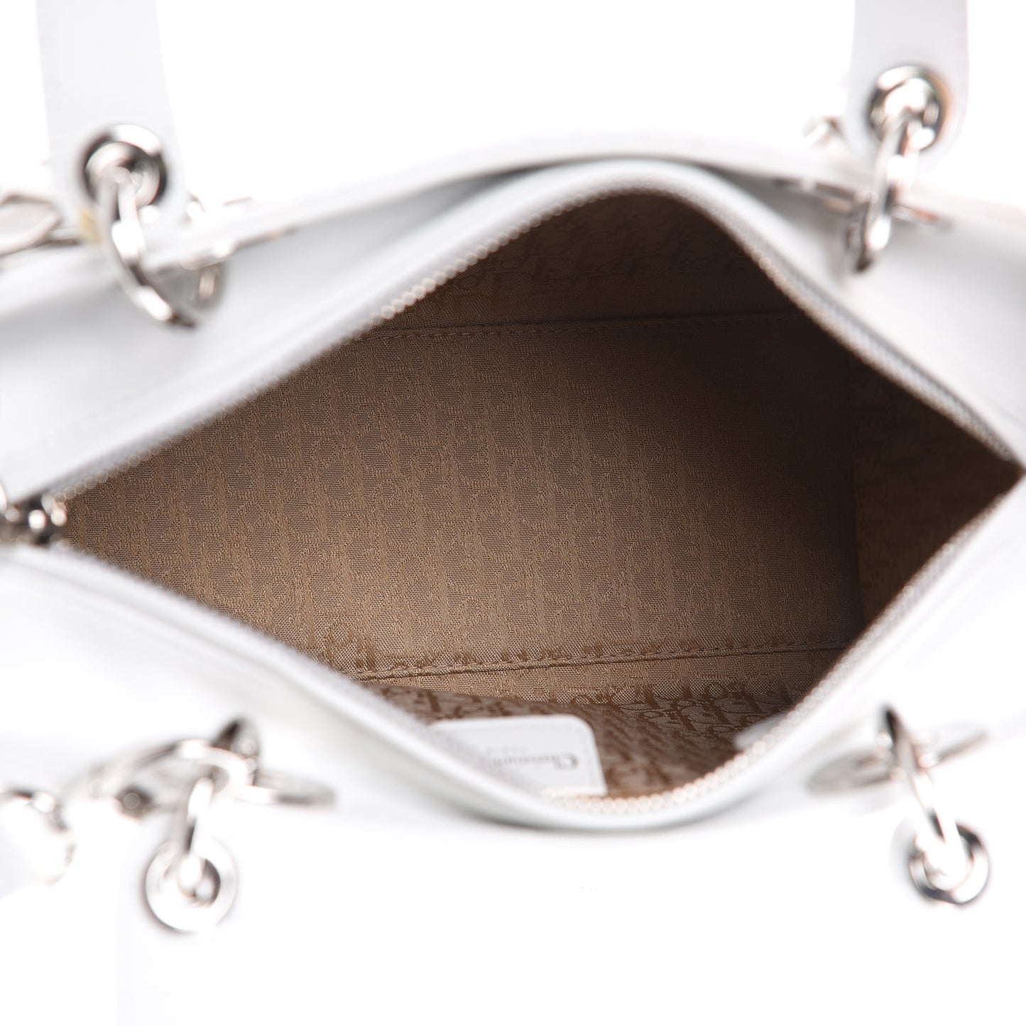 Lambskin Cannage Medium Lady Dior White