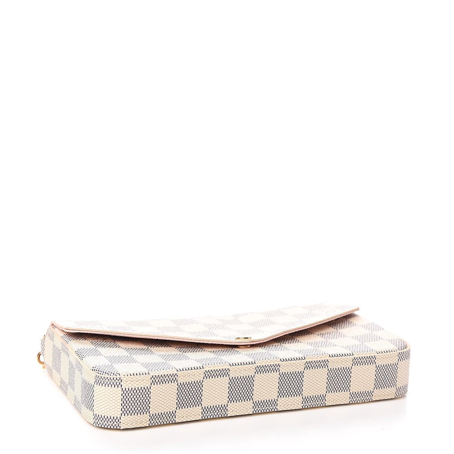 Louis Vuitton Damier Azur Pochette Felicie Chain Wallet Rose Ballerine 4 of 11