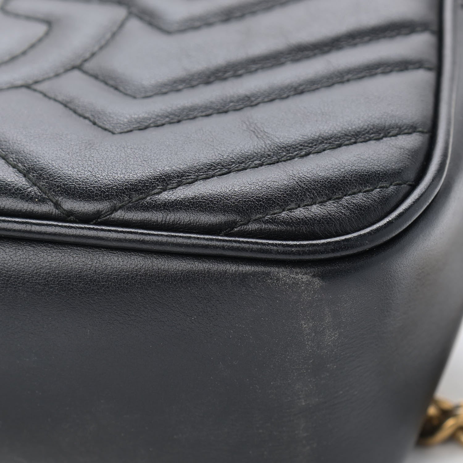 Gucci Calfskin Matelasse Small GG Marmont Chain Shoulder Bag Black 11 of 11