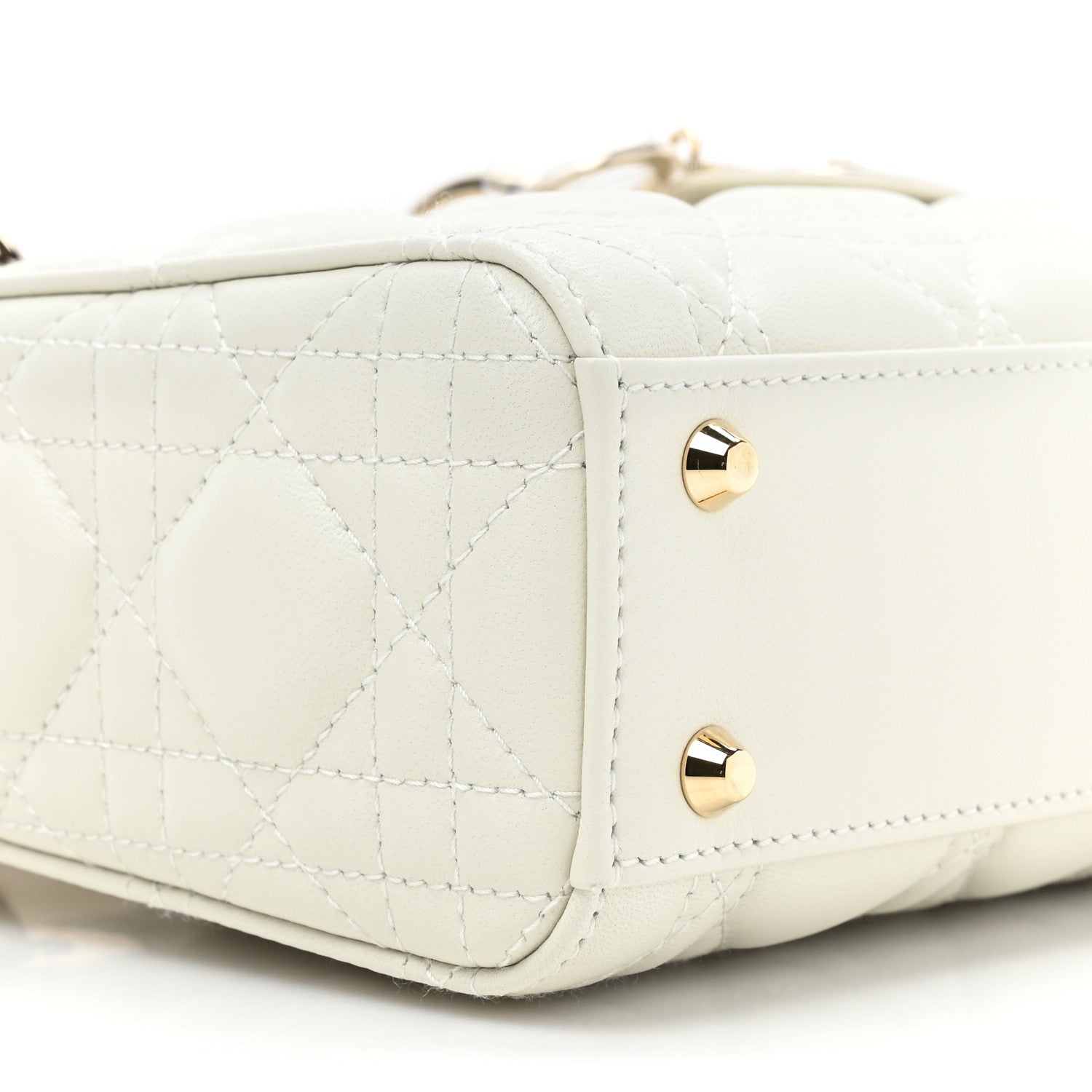 Christian Dior Lambskin Cannage Mini Lady Dior White 8 of 9