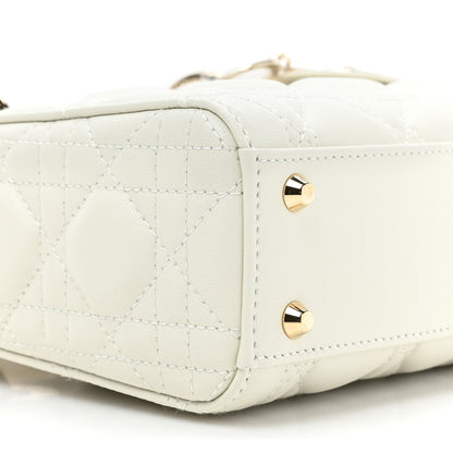 Christian Dior Lambskin Cannage Mini Lady Dior White 8 of 9