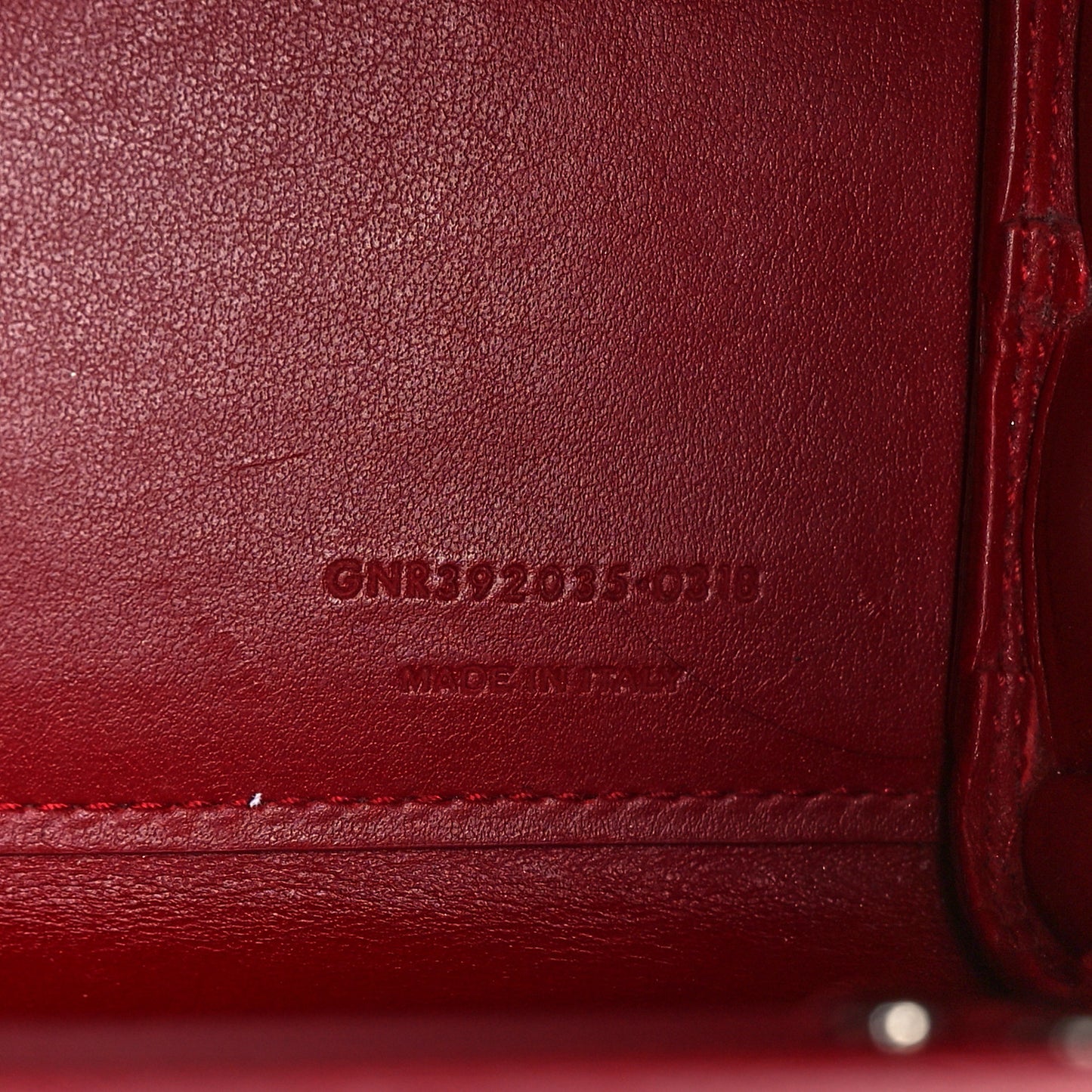Calfskin Crocodile Embossed Nano Sac De Jour Red