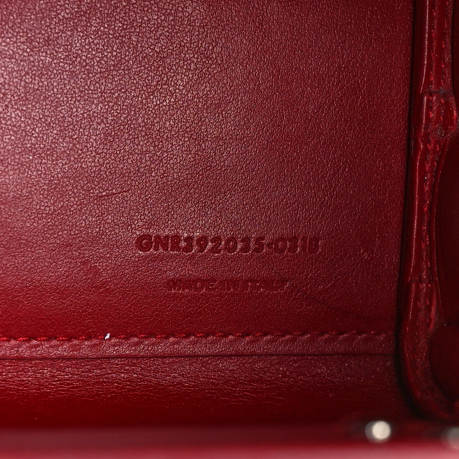 Saint Laurent Calfskin Crocodile Embossed Nano Sac De Jour Red 6 of 8
