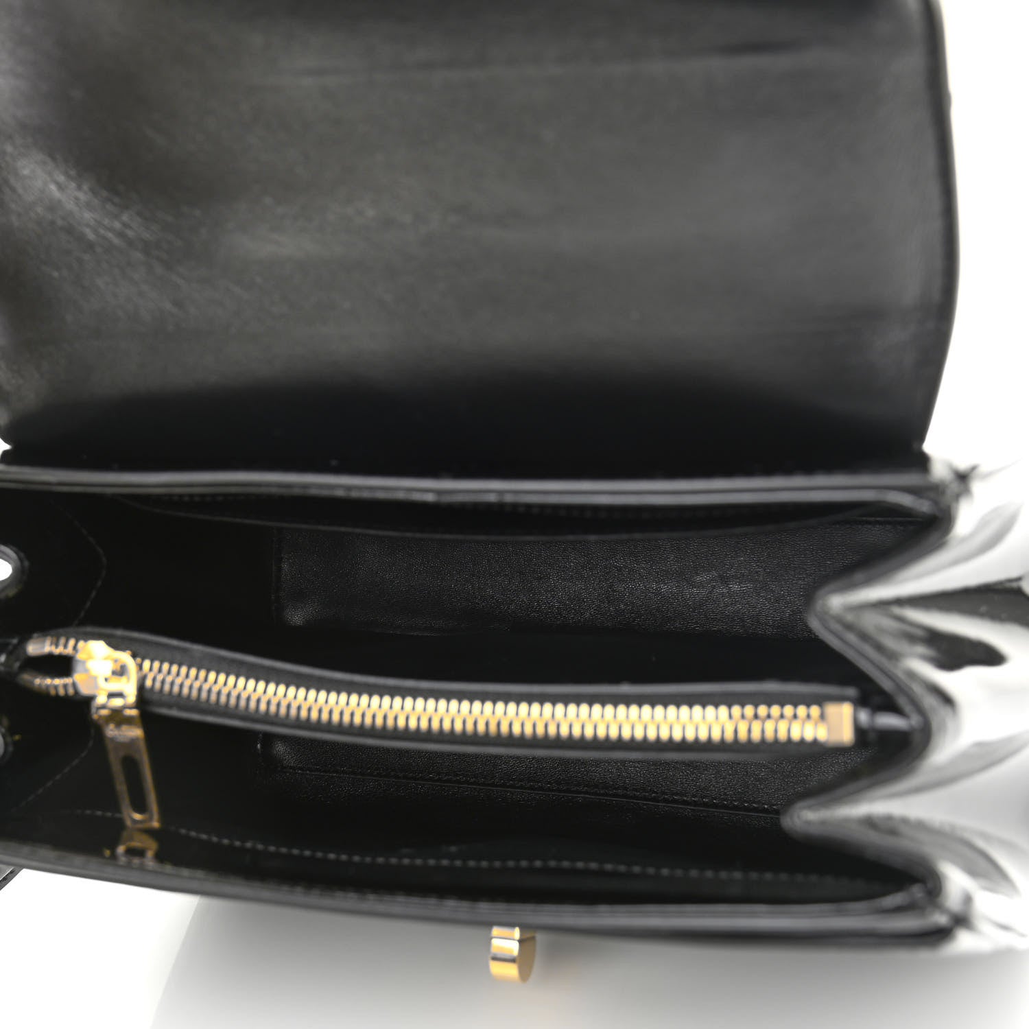 Celine Patent Calfskin Small 16 Top Handle Bag Black 5 of 9
