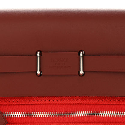 Hermes Military Toile Vache Hunter Herbag Zip Retourne 20 Rouge Piment Rouge H 9 of 11