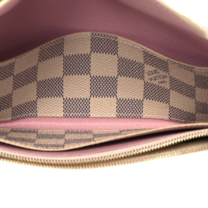 Louis Vuitton Damier Azur Emilie Wallet Rose Ballerine 5 of 7