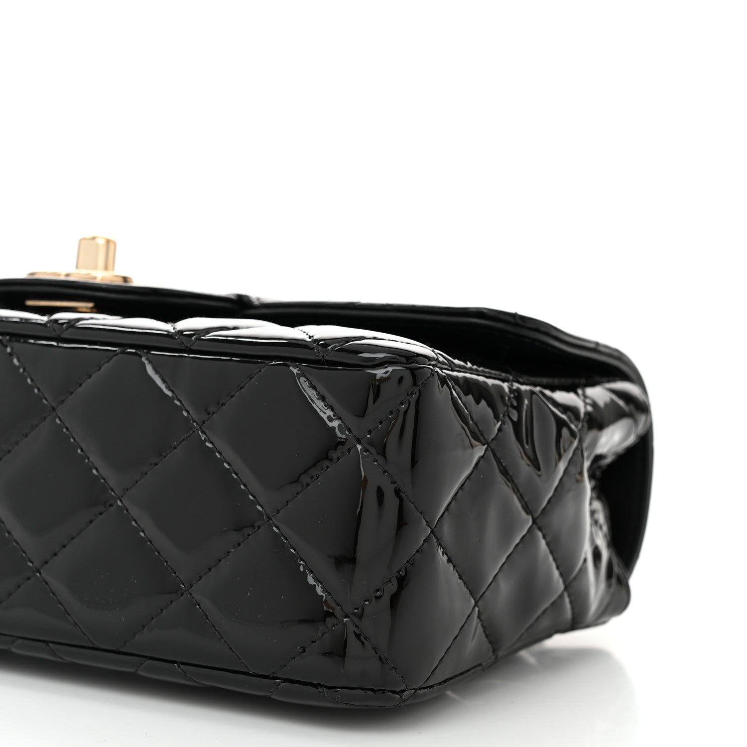 Chanel Patent Calfskin Quilted Mini Rectangular Flap Black 10 of 11