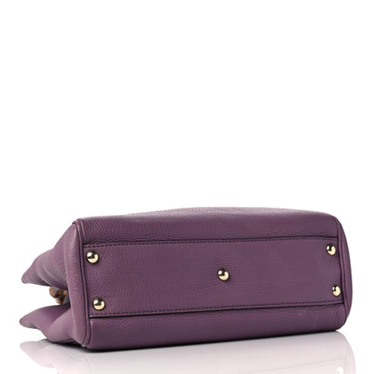 Gucci Calfskin Small Bamboo Shopper Tote Purple 4 of 8