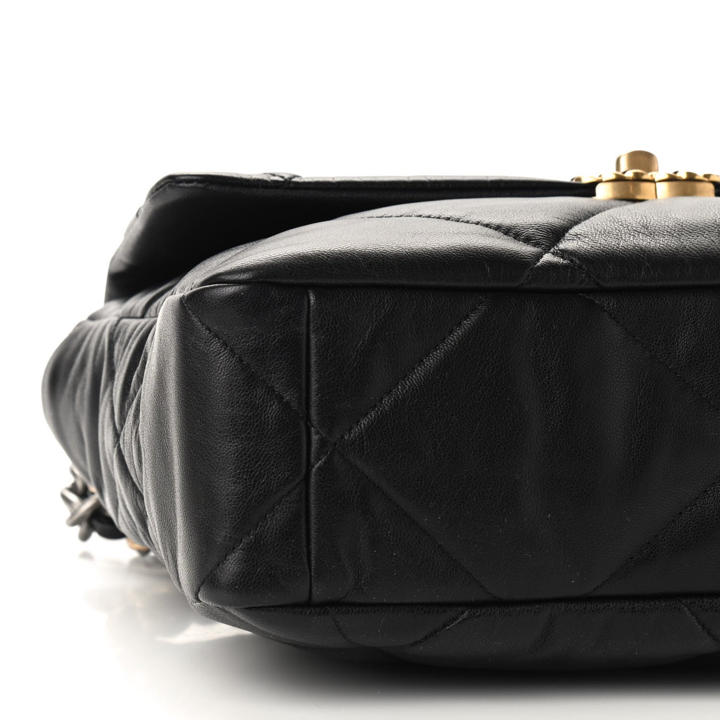Goatskin Quilted Large Chanel 19 Flap Black