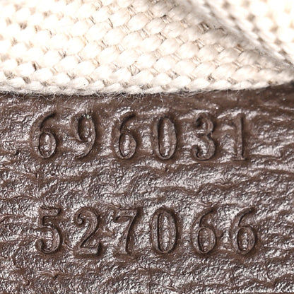 Gucci Monogram Jumbo GG Textured Dollar Calfskin Web Belt Bag Camel Ebony New Acero 7 of 11