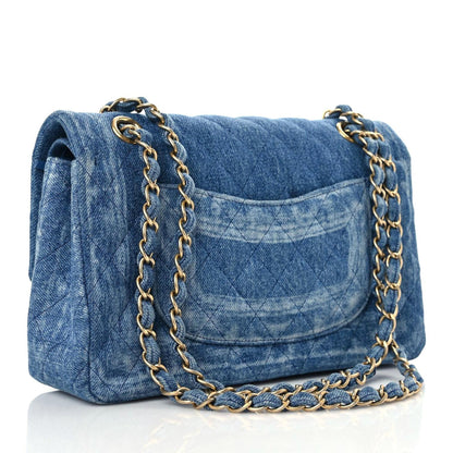 Chanel Denim Quilted Medium Double Flap Blue 3 of 11