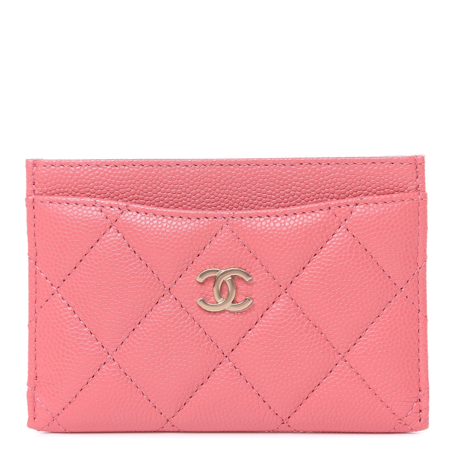 Chanel Shiny Caviar Quilted Card Holder Pink 1 of 9