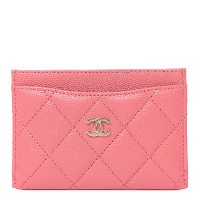 Chanel Shiny Caviar Quilted Card Holder Pink 1 of 9