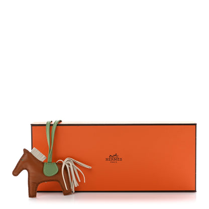 Hermes Milo Lambskin Grigri Rodeo Horse Bag Charm PM Gold Craie Vert Criquet 5 of 5