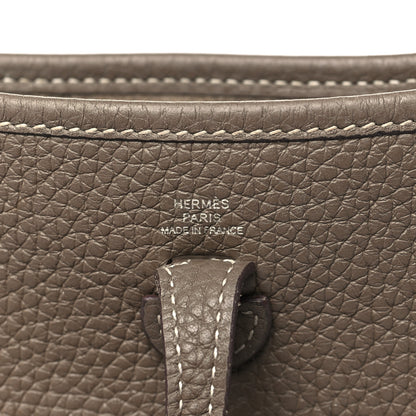 Hermes Taurillon Clemence Amazone Evelyne TPM Etoupe Bleu Indigo 6 of 11