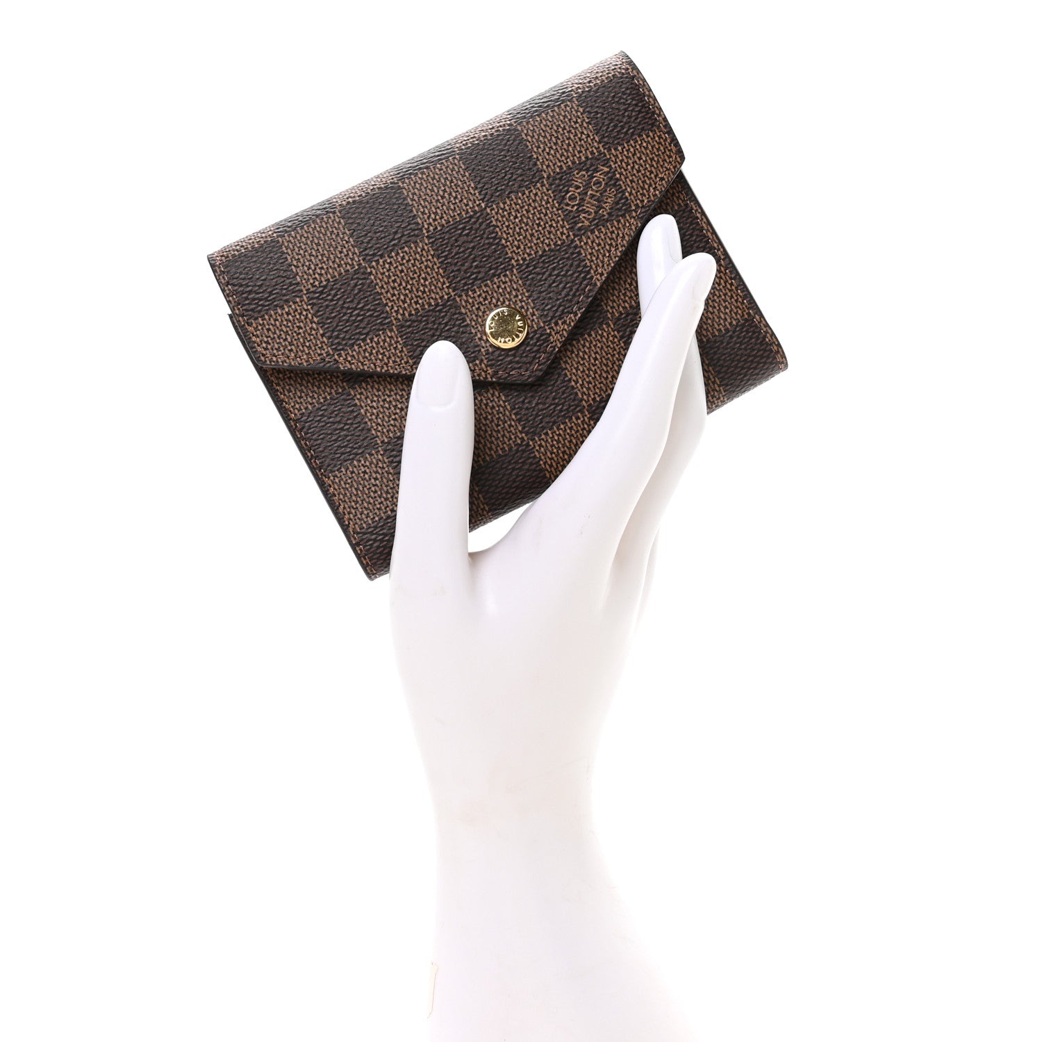 Louis Vuitton Damier Ebene Victorine Wallet Red 2 of 7