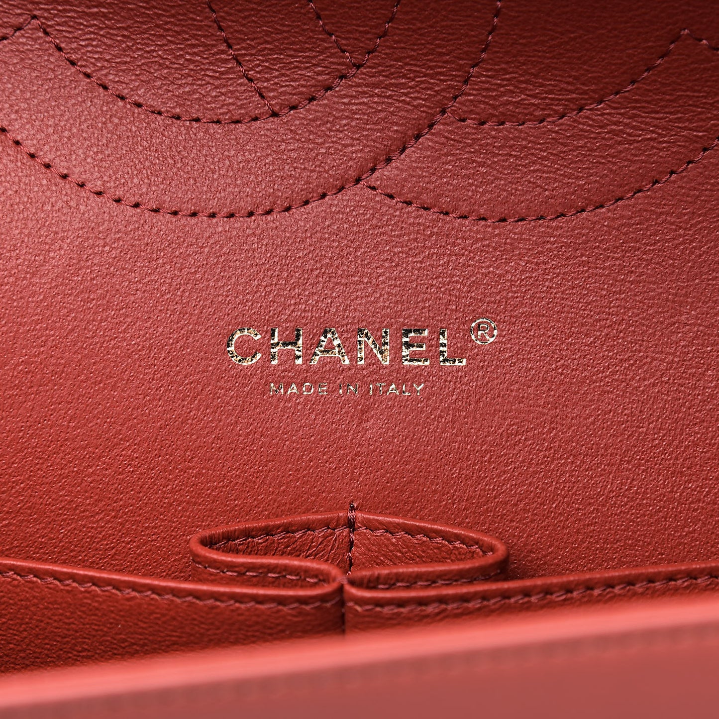 Lambskin Chevron Quilted Jumbo Double Flap Coral