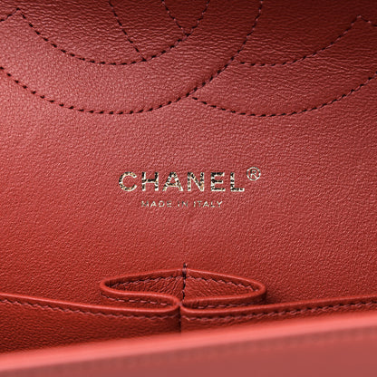 Chanel Lambskin Chevron Quilted Jumbo Double Flap Coral 6 of 13