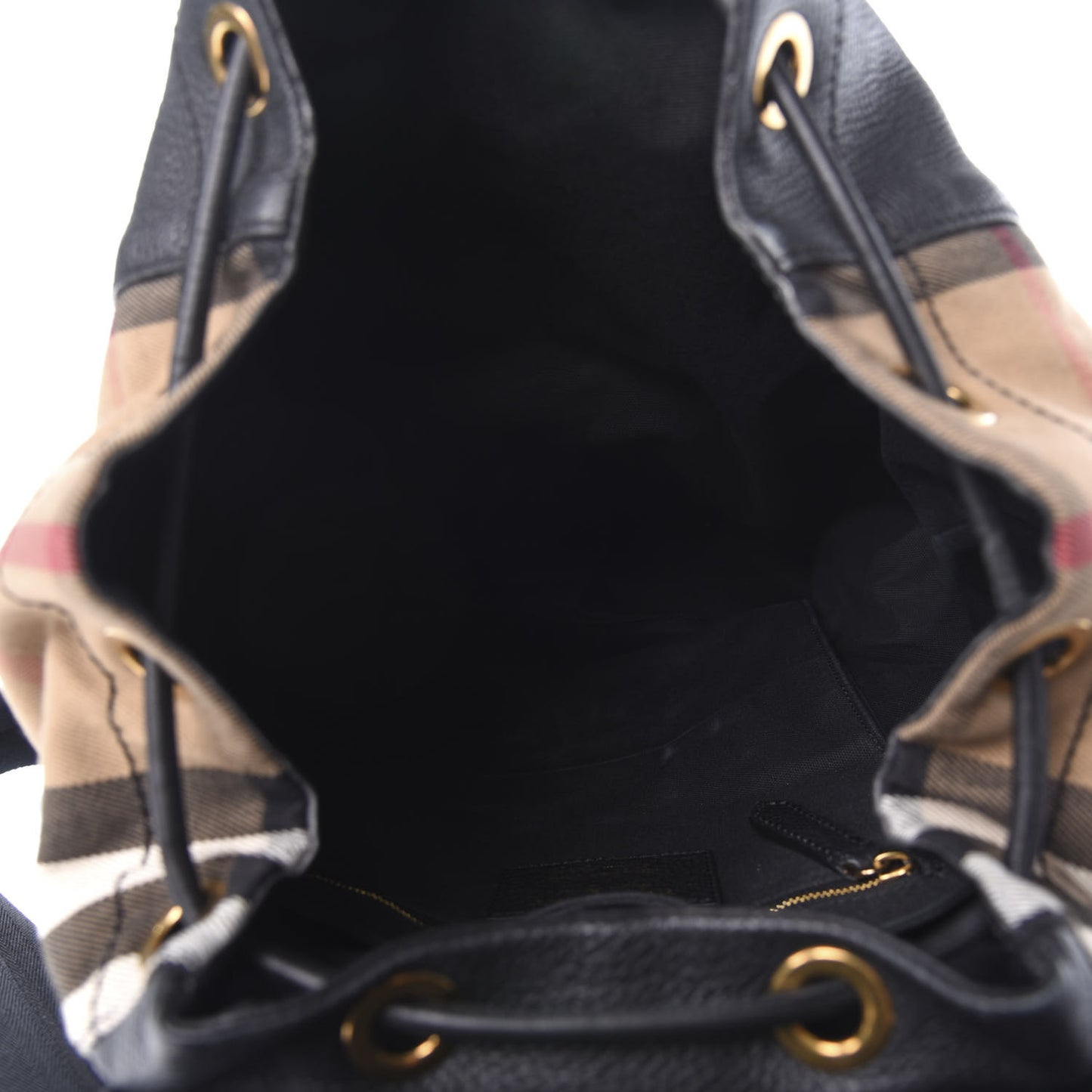 Derby Calfskin Canvas Mega Check Medium Rucksack Backpack Black