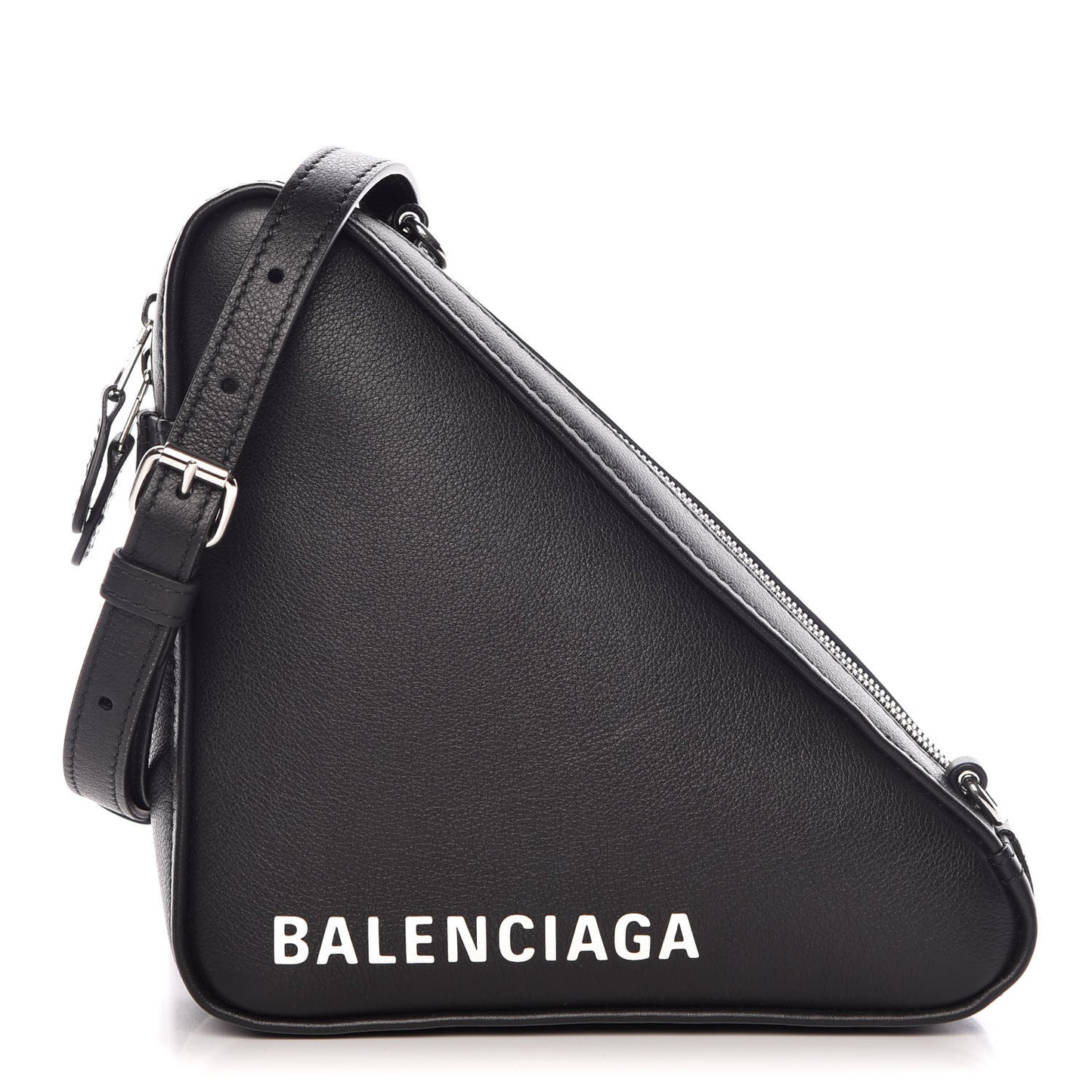 Calfskin Triangle Crossbody Bag Black