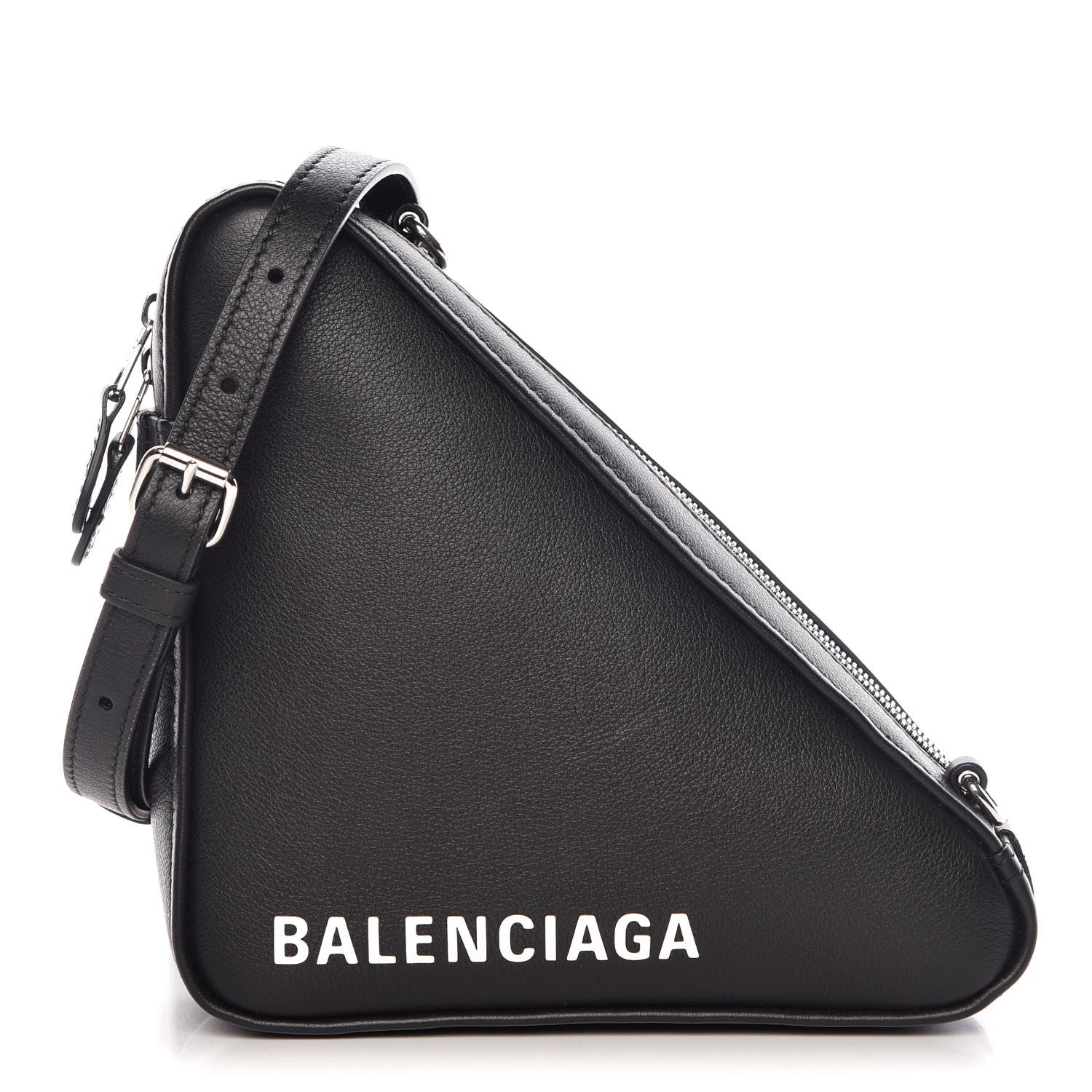 Balenciaga Calfskin Triangle Crossbody Bag Black 1 of 7