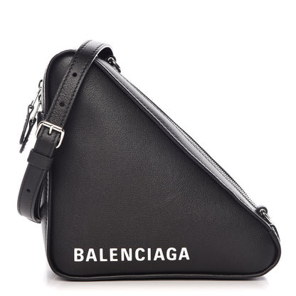 Balenciaga Calfskin Triangle Crossbody Bag Black 1 of 7