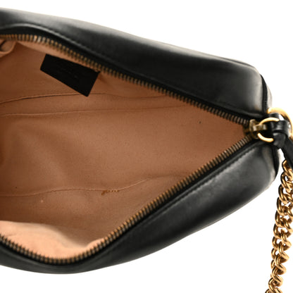 Gucci Calfskin Matelasse Small GG Marmont Chain Shoulder Bag Black 5 of 12