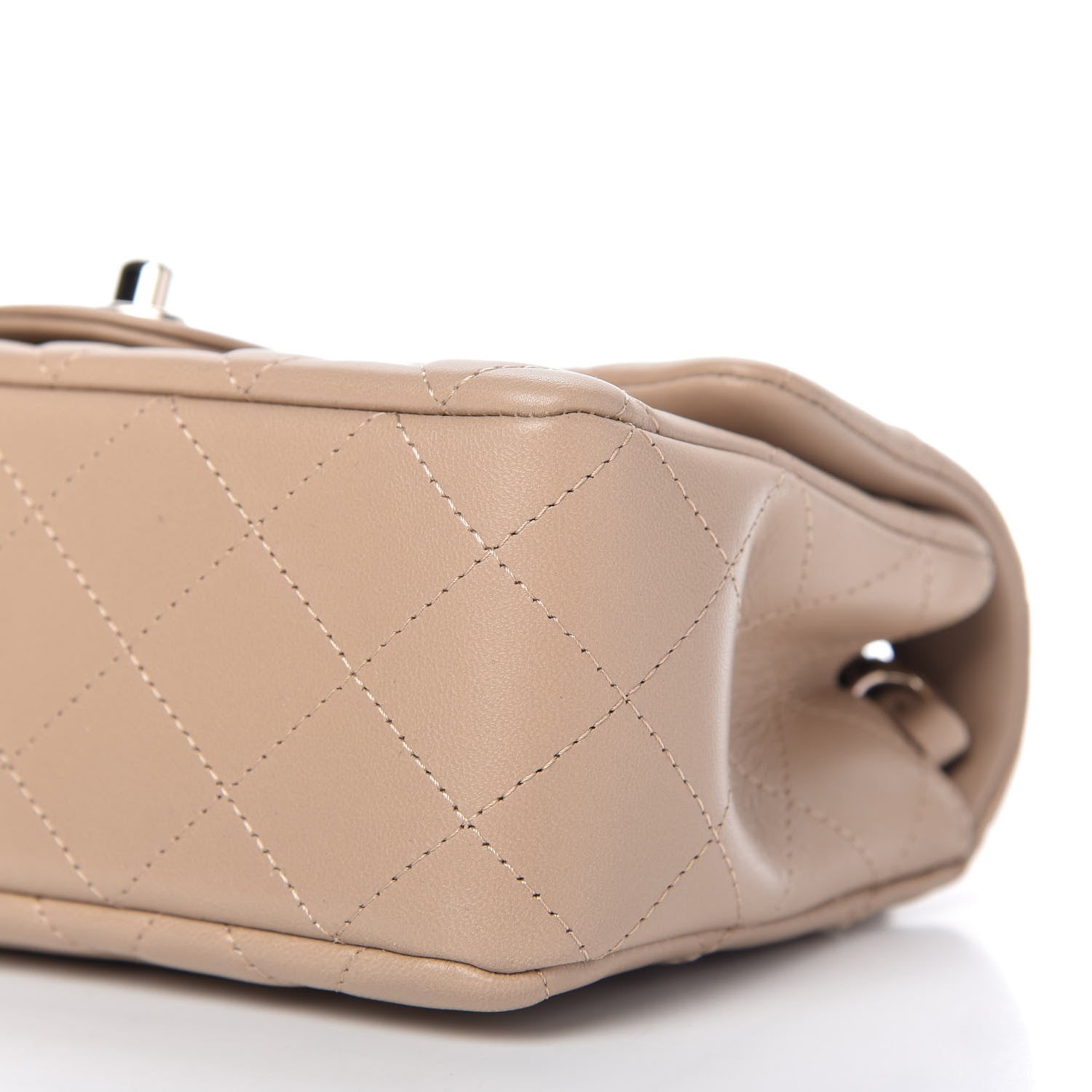 Chanel Lambskin Quilted Mini Rectangular Flap Dark Beige 7 of 11