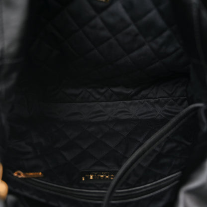 Chanel Shiny Calfskin Patent Quilted Small Chanel 22 Black 6 of 12