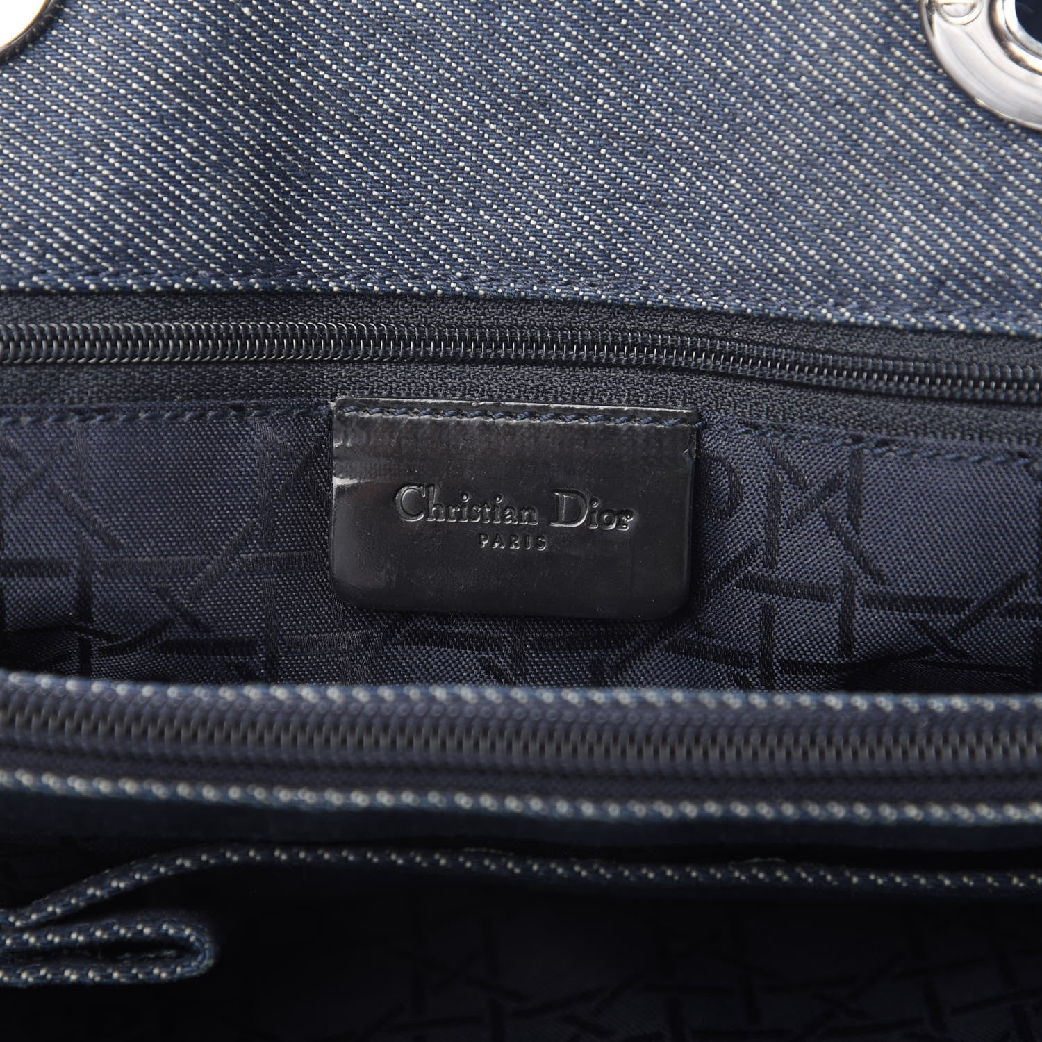 Christian Dior Denim Cannage Large Soft Lady Dior Tote Blue 6 of 14