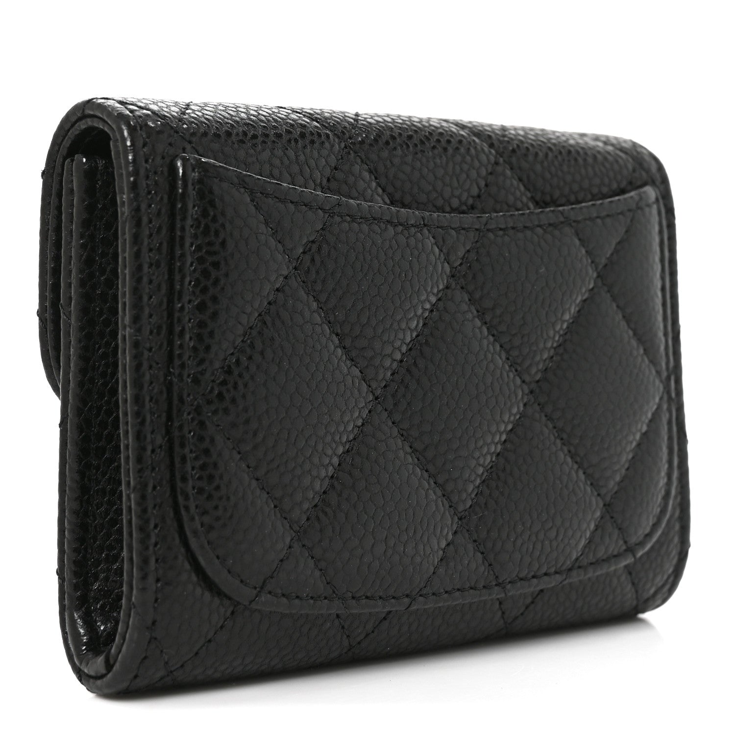 Chanel Caviar Quilted Flap Card Holder Wallet Black 3 of 8