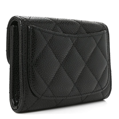 Chanel Caviar Quilted Flap Card Holder Wallet Black 3 of 8