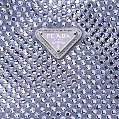 Prada Satin Crystal Mini Re-Edition 2000 Bag Glicine 7 of 12