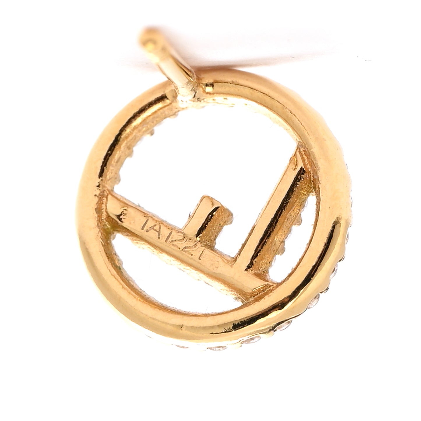 FF Crystal Round Earrings Gold