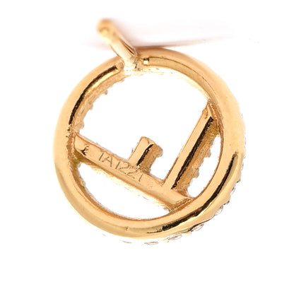 Fendi FF Crystal Round Earrings Gold 4 of 5
