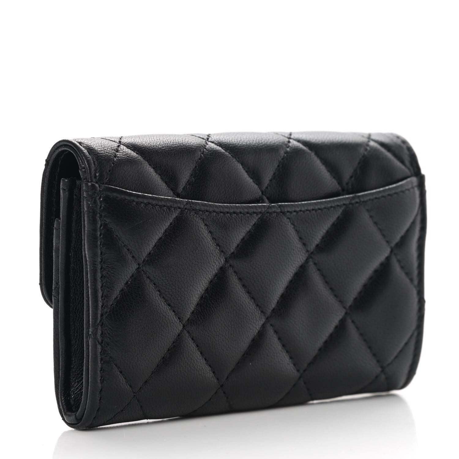 Chanel Lambskin Quilted Flap Card Holder Wallet Black 3 of 11