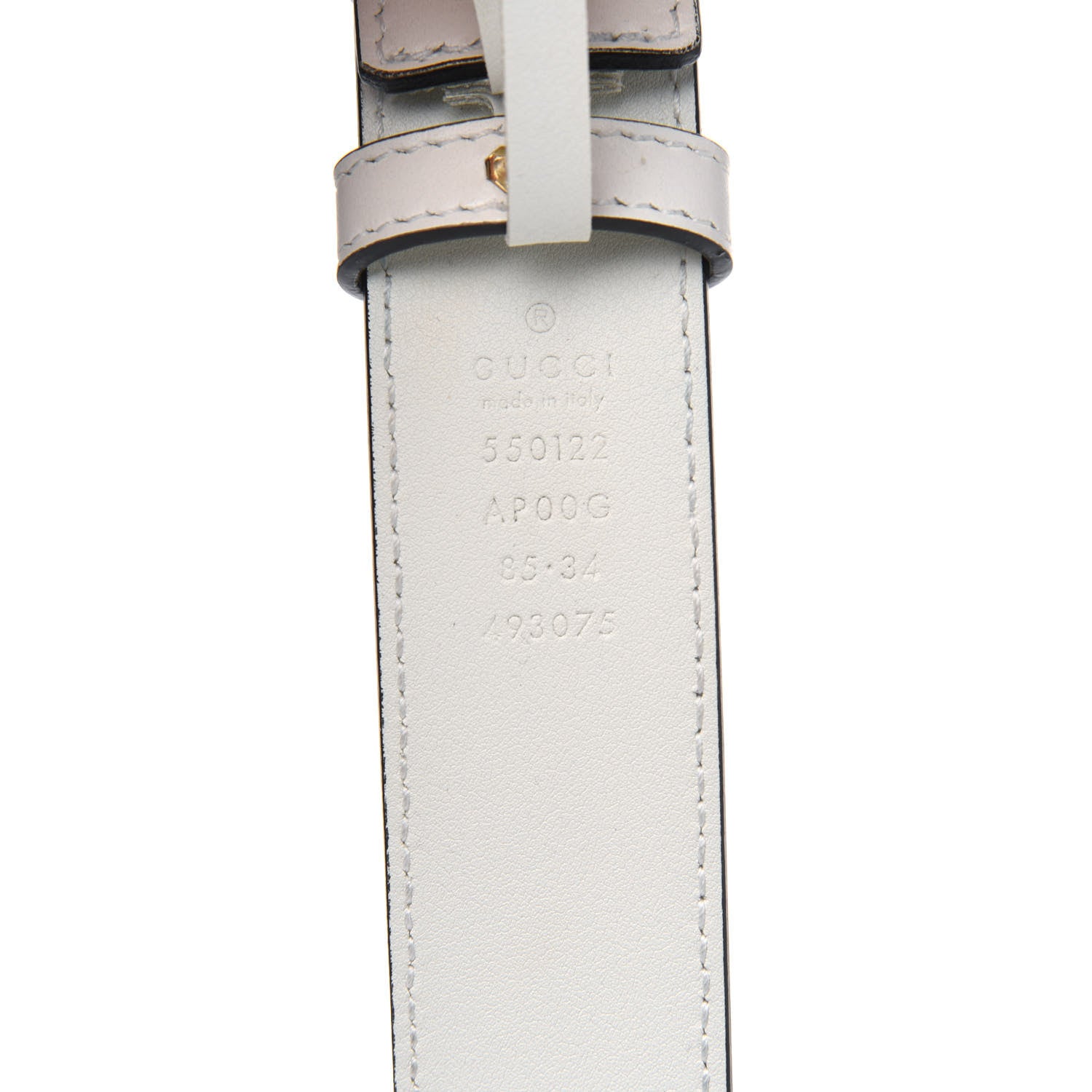 Gucci Moon Calfskin Zumi 30mm Belt 85 34 Off White 3 of 3