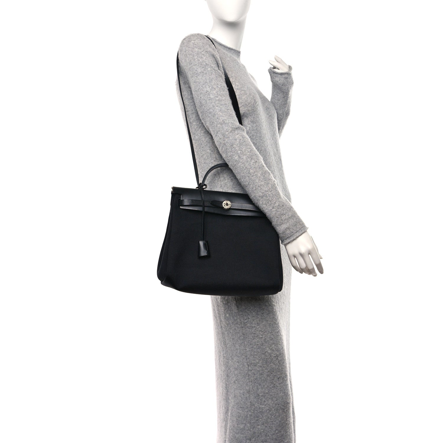 Hermes Military Toile Vache Hunter Herbag Zip PM 31 Black 2 of 11