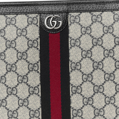 Gucci GG Supreme Monogram Web Ophidia Pouch Beige Blue 8 of 10