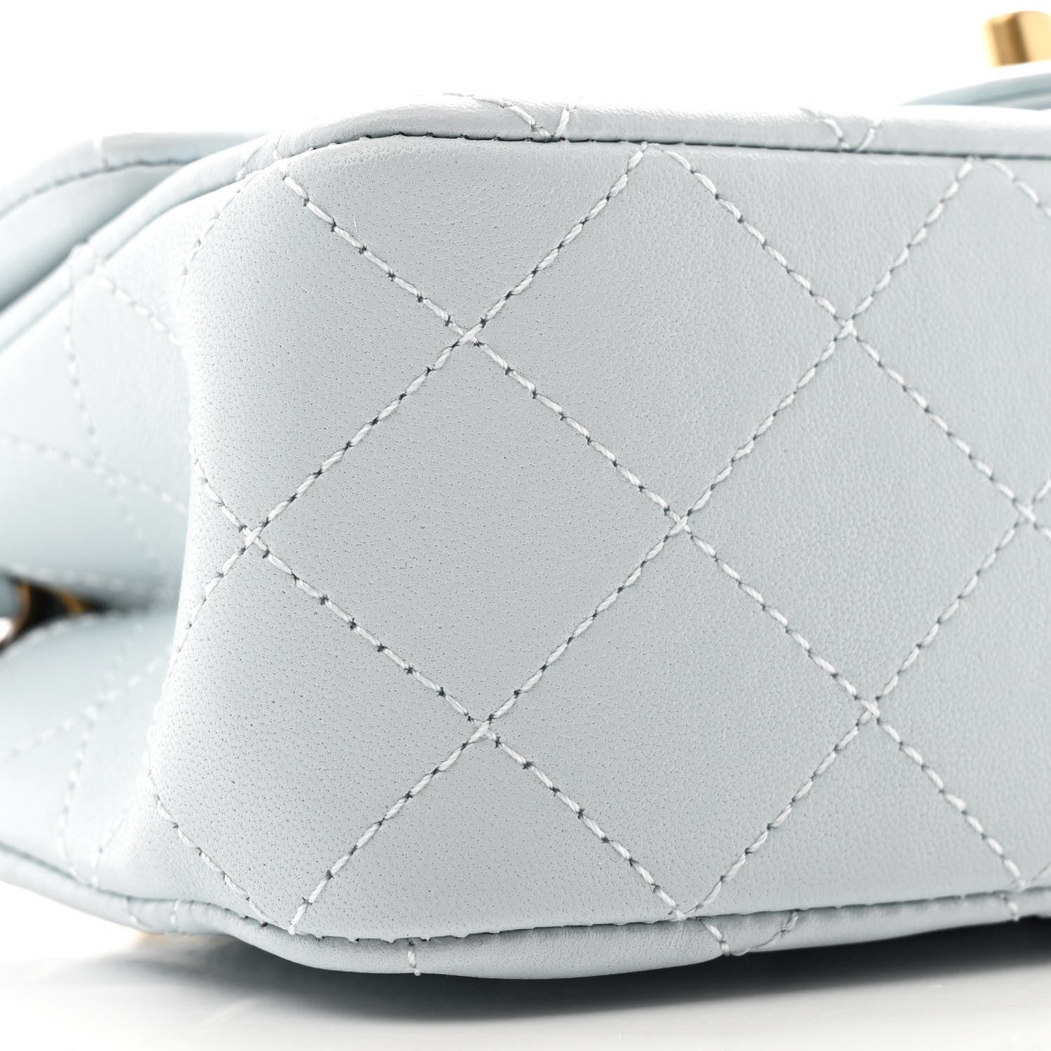 Chanel Lambskin Quilted Mini Rectangular Pearl Crush Flap Light Blue 9 of 11