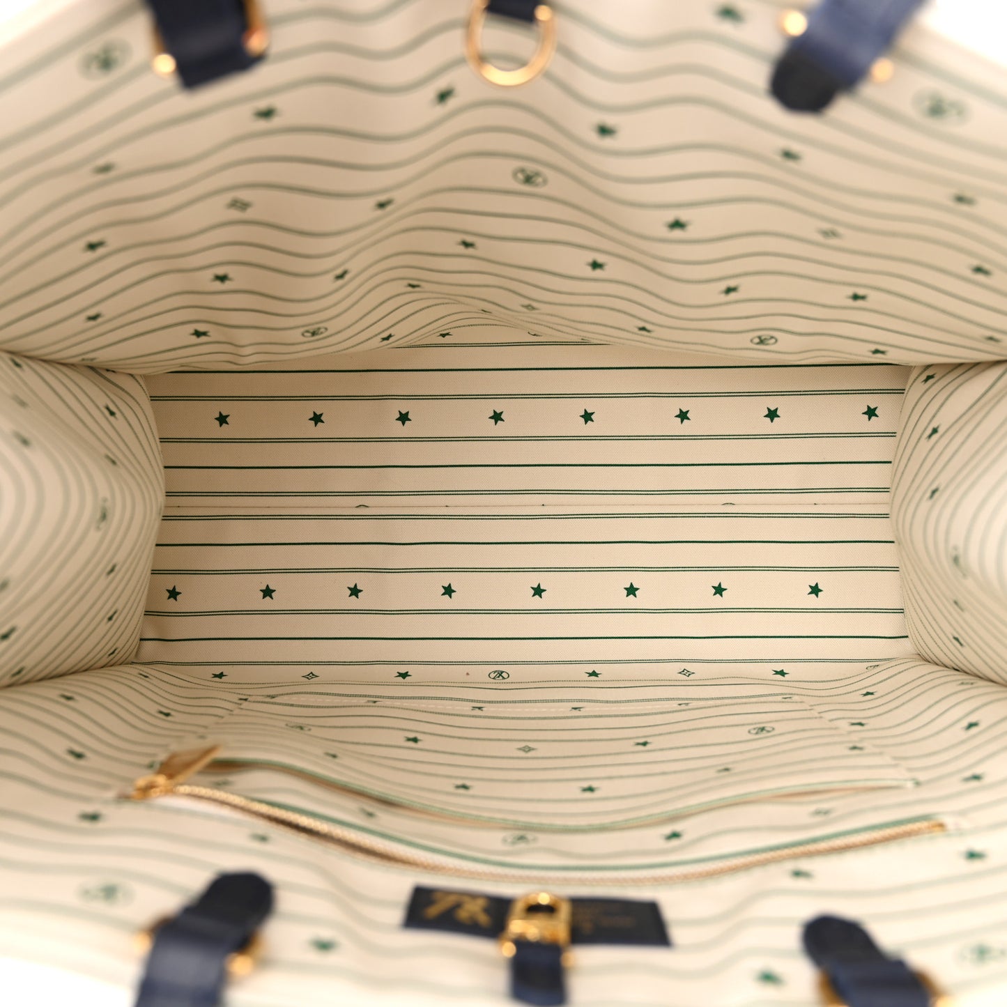 Jacquard Embroidered Tufted Monogram Hamptons Onthego GM Blue