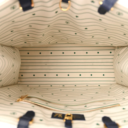 Louis Vuitton Jacquard Embroidered Tufted Monogram Hamptons Onthego GM Blue 5 of 9