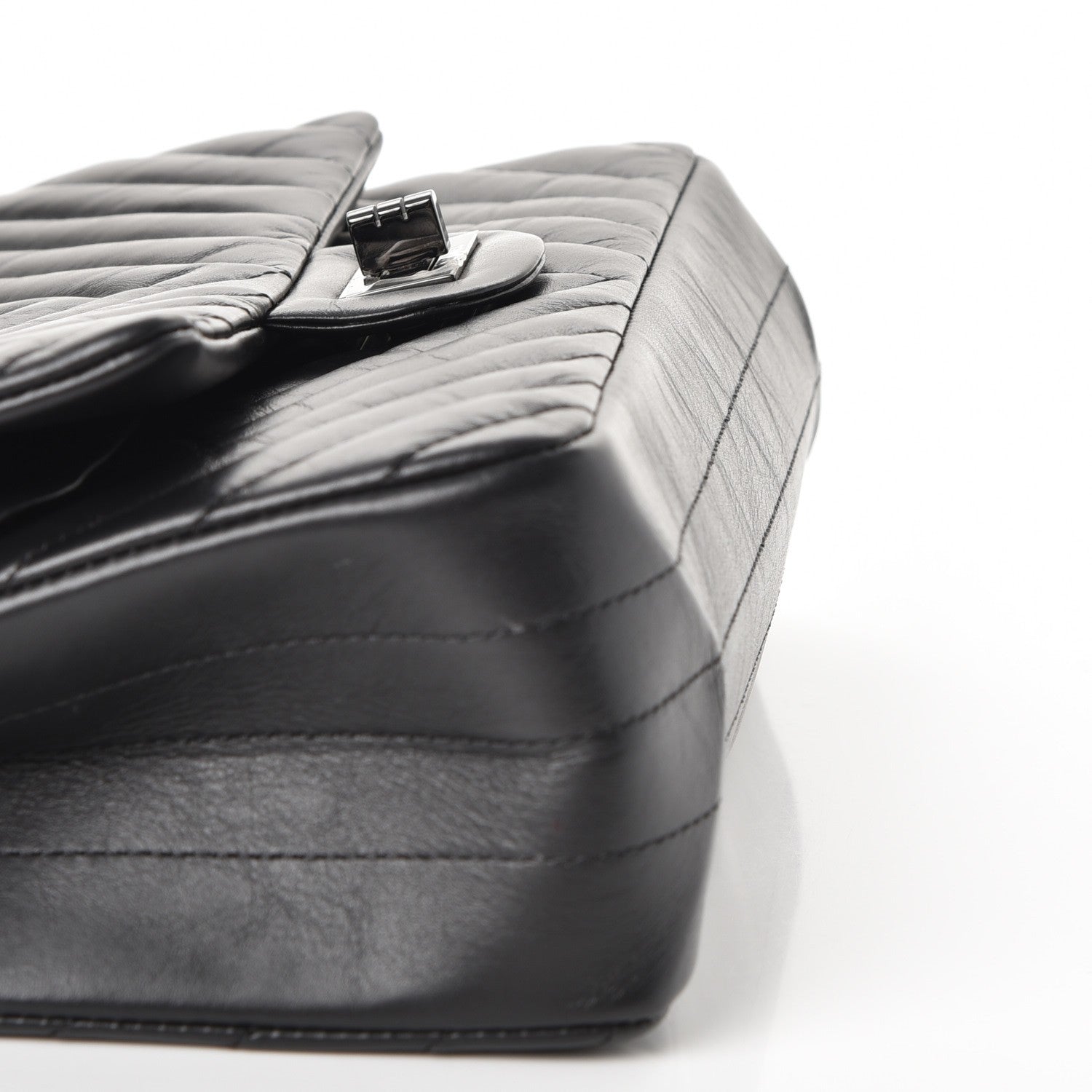 Chanel Aged Calfskin Chevron Quilted 2.55 Reissue 225 Flap So Black 9 of 10