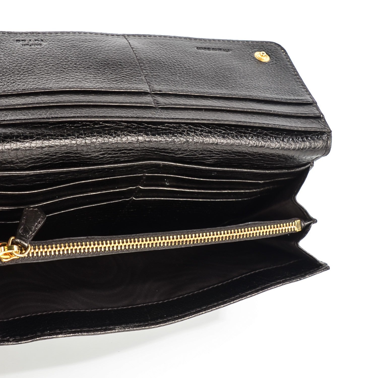 Prada Vitello Daino Antik Continental Flap Wallet Piombo 5 of 8