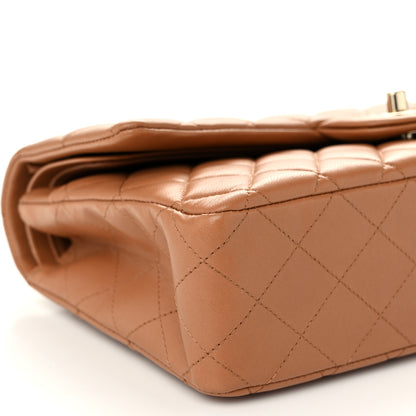 Chanel Lambskin Quilted Medium Double Flap Brown 9 of 10